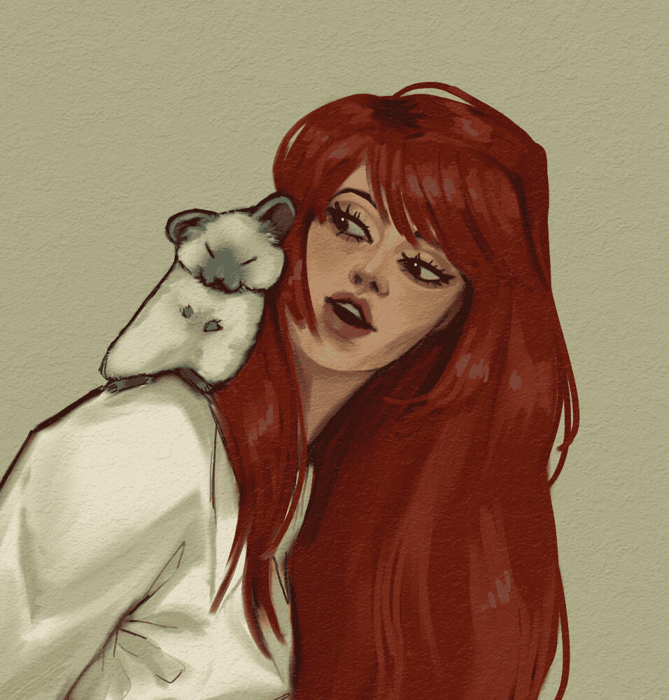 Ruby and Squished Hampter